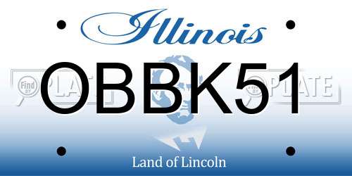 OBBK51 Illinois License Plate