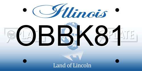 OBBK81 Illinois License Plate