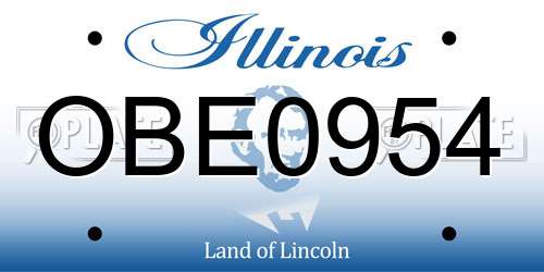 OBE0954 Illinois License Plate