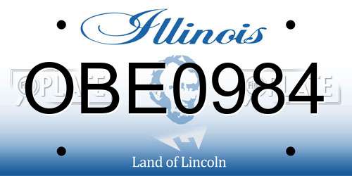 OBE0984 Illinois License Plate
