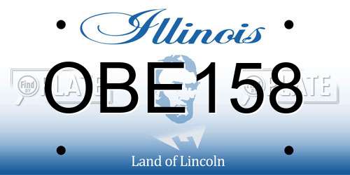 OBE158 Illinois License Plate