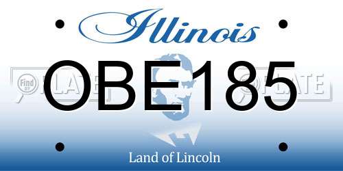 OBE185 Illinois License Plate