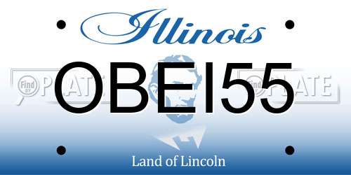 OBEI55 Illinois License Plate