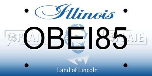 OBEI85 Illinois License Plate