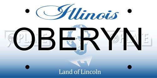 OBERYN Illinois License Plate