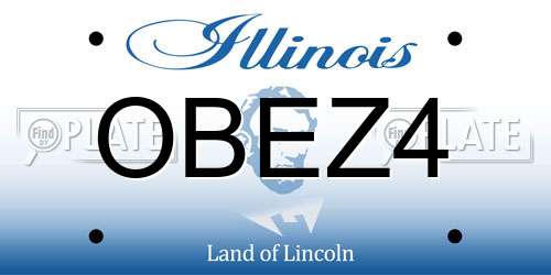 OBEZ4 Illinois License Plate