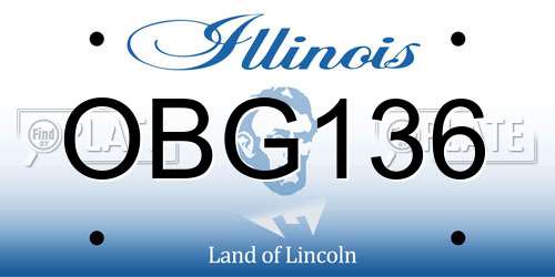 OBG136 Illinois License Plate