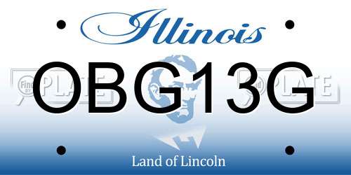 OBG13G Illinois License Plate