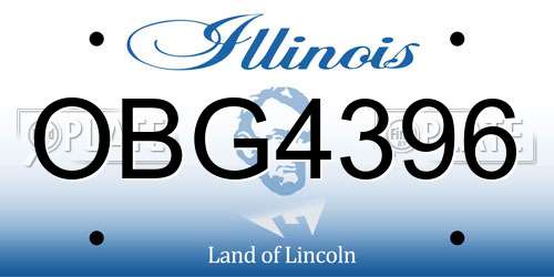 OBG4396 Illinois License Plate
