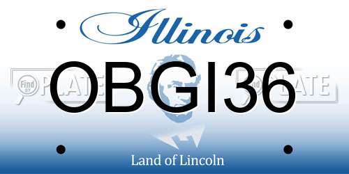 OBGI36 Illinois License Plate