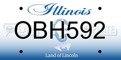 OBH592 Illinois License Plate