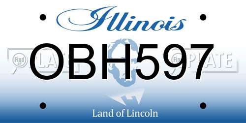 OBH597 Illinois License Plate