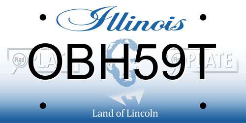 OBH59T Illinois License Plate