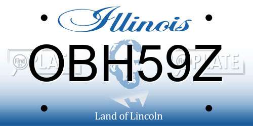 OBH59Z Illinois License Plate