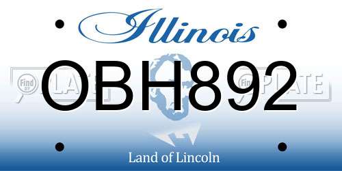 OBH892 Illinois License Plate