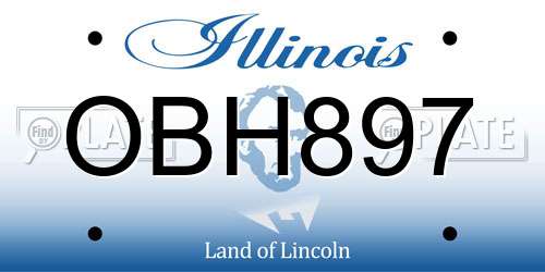 OBH897 Illinois License Plate
