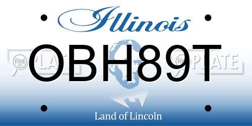 OBH89T Illinois License Plate