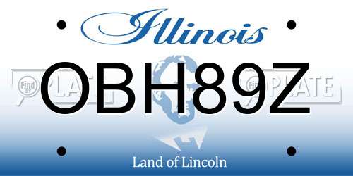 OBH89Z Illinois License Plate