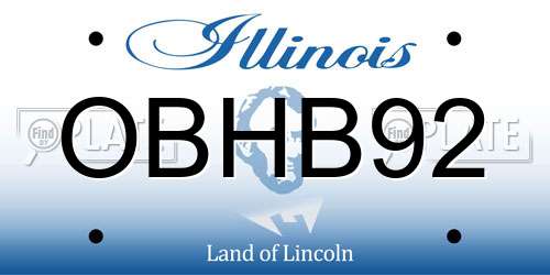 OBHB92 Illinois License Plate