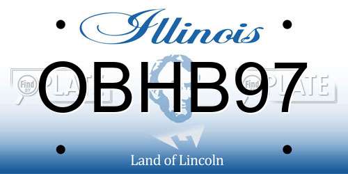 OBHB97 Illinois License Plate