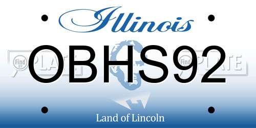OBHS92 Illinois License Plate