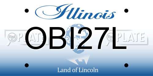 OBI27L Illinois License Plate