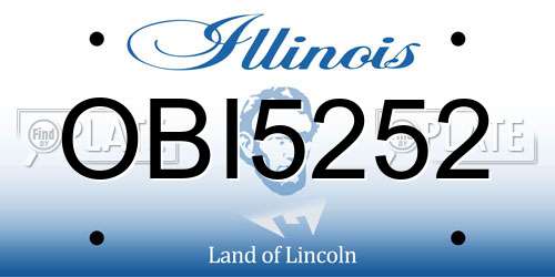 OBI5252 Illinois License Plate