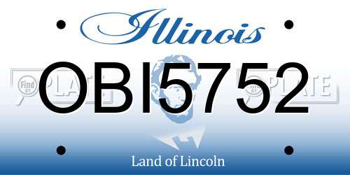 OBI5752 Illinois License Plate