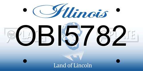 OBI5782 Illinois License Plate