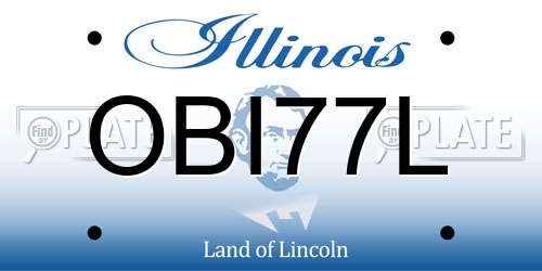OBI77L Illinois License Plate