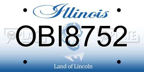 OBI8752 Illinois License Plate
