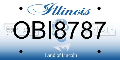 OBI8787 Illinois License Plate