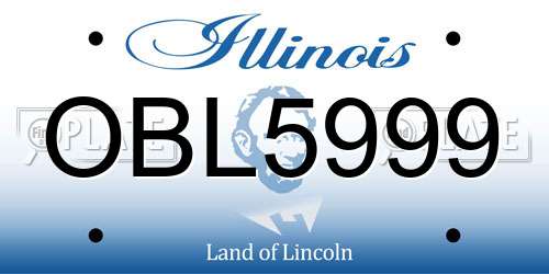 OBL5999 Illinois License Plate