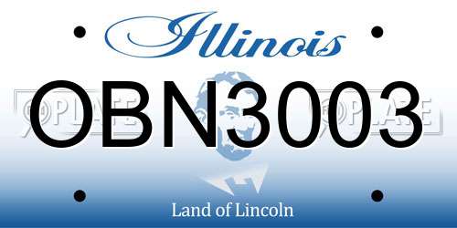 OBN3003 Illinois License Plate