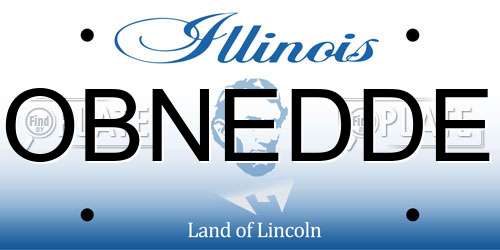 OBNEDDE Illinois License Plate