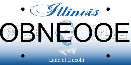 OBNEOOE Illinois License Plate