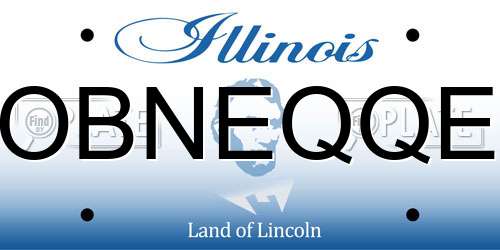 OBNEQQE Illinois License Plate