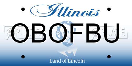 OBOFBU Illinois License Plate