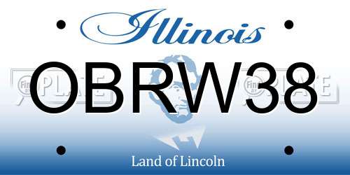 OBRW38 Illinois License Plate