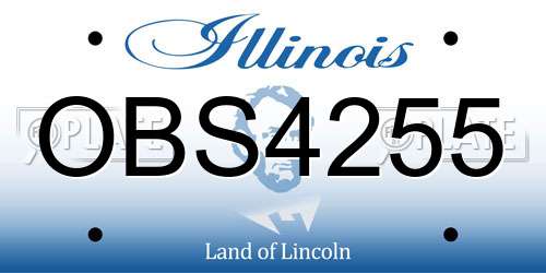 OBS4255 Illinois License Plate