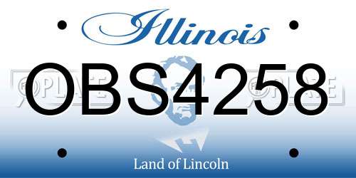 OBS4258 Illinois License Plate