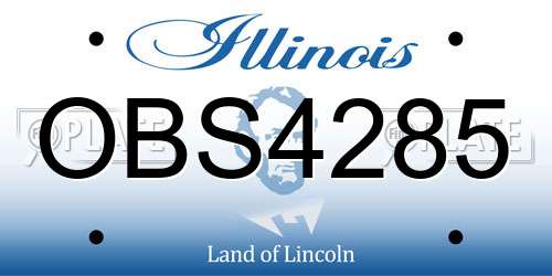 OBS4285 Illinois License Plate