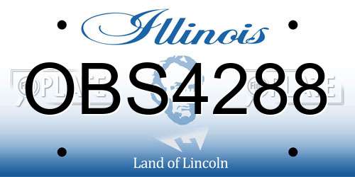 OBS4288 Illinois License Plate