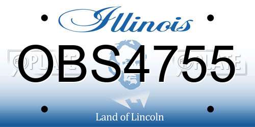 OBS4755 Illinois License Plate