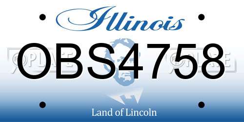 OBS4758 Illinois License Plate