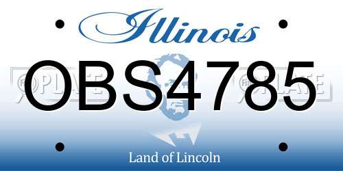 OBS4785 Illinois License Plate
