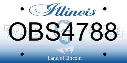 OBS4788 Illinois License Plate