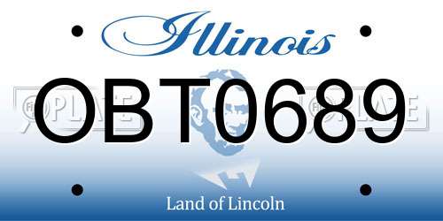 OBT0689 Illinois License Plate