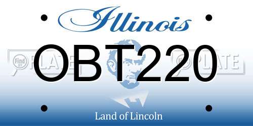 OBT220 Illinois License Plate