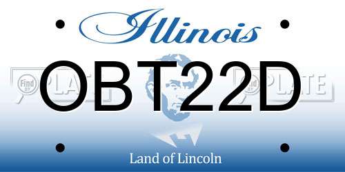 OBT22D Illinois License Plate
